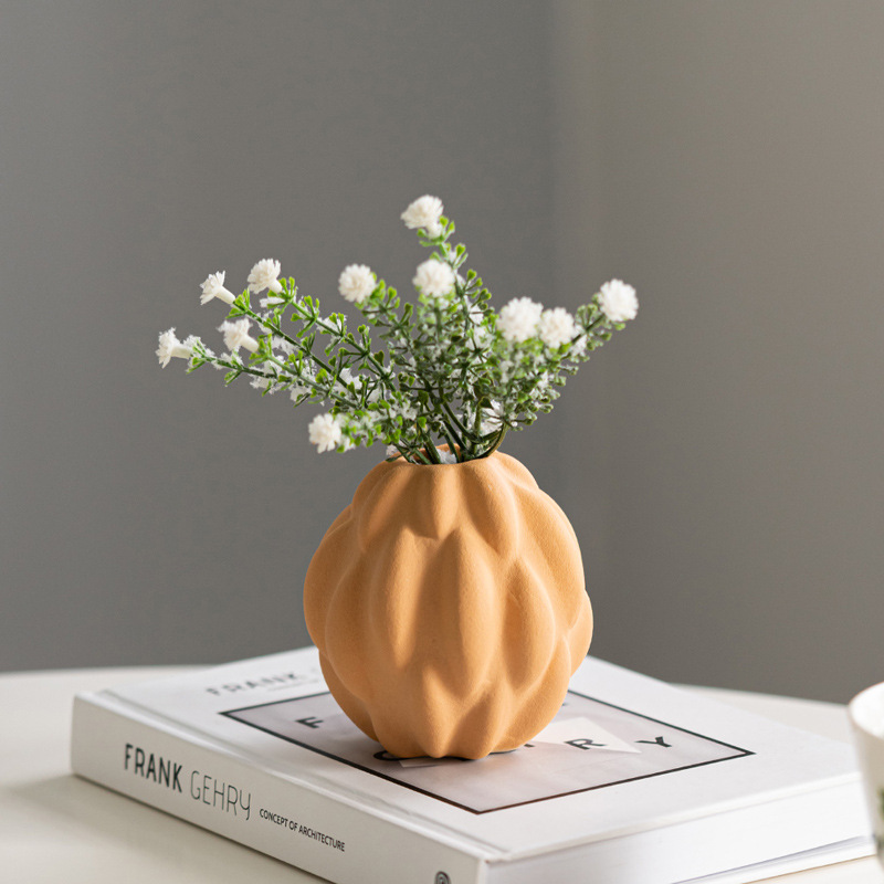 Sistema de cerámica del florero del arte de encargo del OEM (S/M/L), maceta texturizada mate moderna del brote para el abastecimiento al por mayor a granel