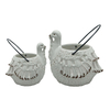 Linterna de vela de huracán tallada hueca de pavo de cerámica con mango de Metal, decoración colgante para el hogar de Acción de Gracias de otoño al por mayor