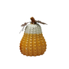 Juego de estatuas de calabaza de cerámica texturizada pintada a mano, adorno navideño de porcelana de cosecha de otoño con detalles de metal, fabricante