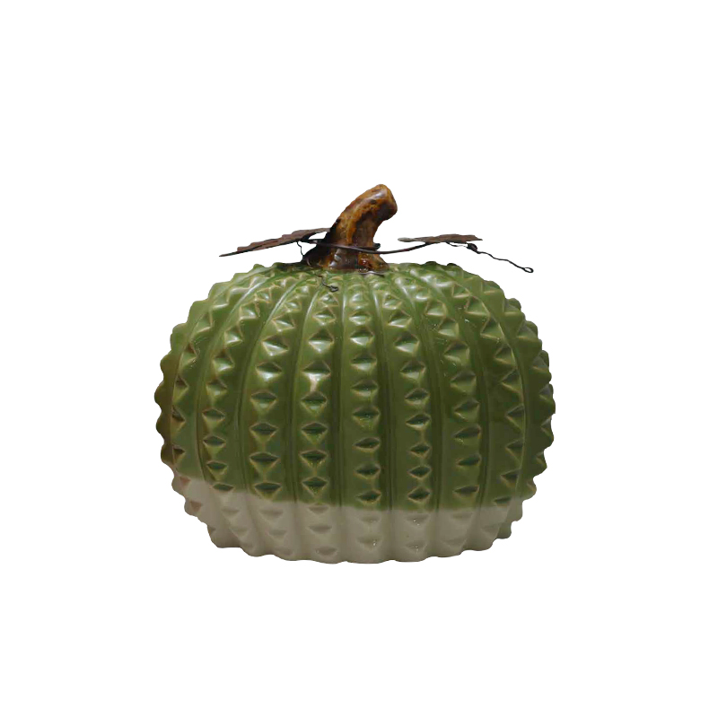 Decoración de calabaza de cerámica personalizada, conjunto de estatuillas de porcelana con textura de diamante OEM ODM para decoración del hogar de Halloween y Acción de Gracias