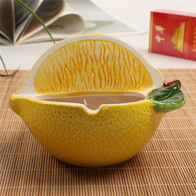 Cenicero de cerámica estilo limón