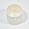 Desktop Night Light White Ceramic Talight Soportador con diseño de nieve recortado Celigra de cerámica Cabalde
