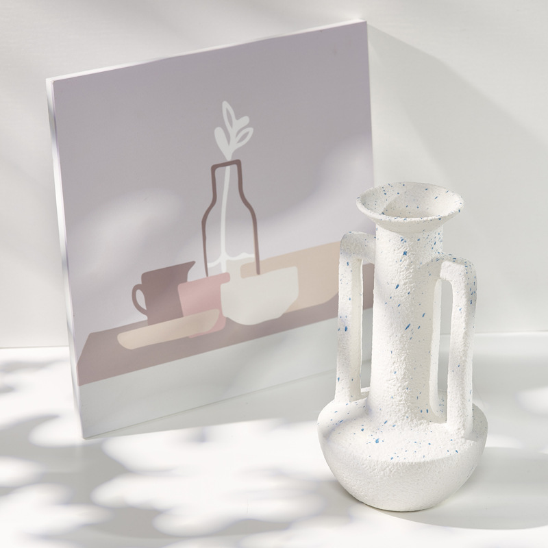 Decoración del hogar Jarrón de cerámica blanca