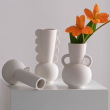 Vase de cerámica minimalista moderna - jarrón de flores de estilo escandinavo para sala de estar