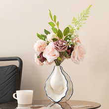 Florero de cerámica moderno al por mayor de la colmena con el sistema de flores artificiales, pieza central adaptable del arreglo floral de OEM/ODM para la decoración casera del hotel