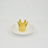 Estilo de la corona de oro Decoración de la boda Bandeja de joyería de regalo Bandeja de baratija Soporte de anillo de bodas de cerámica