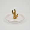 Bandeja de exhibición de joyería de regalo de decoración para el hogar de alta calidad Regalo de boda Soporte de anillo de cerámica Bandeja de baratija personalizada