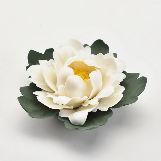 Hermoso estilo decoración del hogar decoración de la boda flor de porcelana estatua estatua flor de cerámica