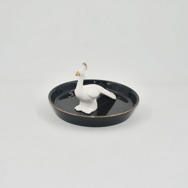 Golden Dog Style Home Decor Gift Trinket Tray Jewelry Display Tray Regalo de boda Anillo de cerámica Holder