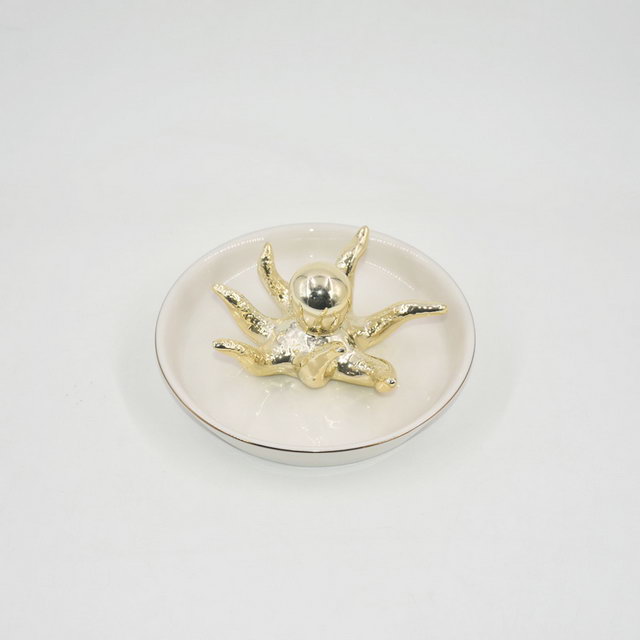 Bandeja de joyería de regalo de decoración de boda de alta calidad Bandeja de baratija Joyería de titular de anillo de cerámica