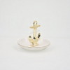 Bandeja de joyería de regalo de decoración de boda de oro galvanizado Bandeja de baratija Joyería de titular de anillo de cerámica