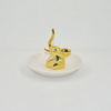 Rose Golden Elephant Style Decoración Bandeja de baratija de regalo Soporte de anillo de bodas de cerámica Bandeja de exhibición de joyería