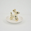 Color blanco Decoración para el hogar Bandeja de baratija de regalo Bandeja de exhibición de joyería Regalo de boda Soporte de anillo de cerámica