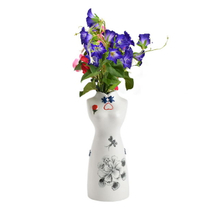 OEM pintura a mano pura mujer moderna característica decoración del hogar decoración flor porcelana florero de boda de cerámica