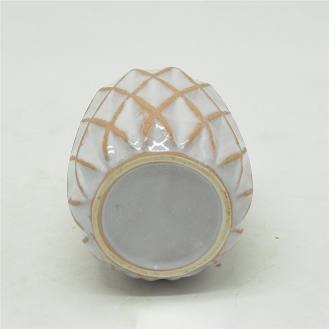 Velas de piña en relieve de estilo simple moderno Copa de vela de cerámica de color metálico