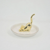 Golden Milu Deer Design Home Decor Gift Jewelry Display Tray Regalo de boda Anillo de cerámica Holder Custom Trinket Tray