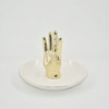 Estilo dorado del zapato Decoración para el hogar Regalo Bandeja de exhibición de joyería Regalo de boda Soporte de anillo de cerámica Bandeja de baratija personalizada