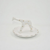 Estatuilla de pájaro pequeño Decoración de boda Regalo Bandeja de joyería animal Bandeja de baratija Soporte de anillo de cerámica Joyería