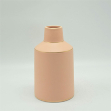 Florero de cerámica de estilo moderno, puntos blancos, estilo rugby, rosa dorado, alto