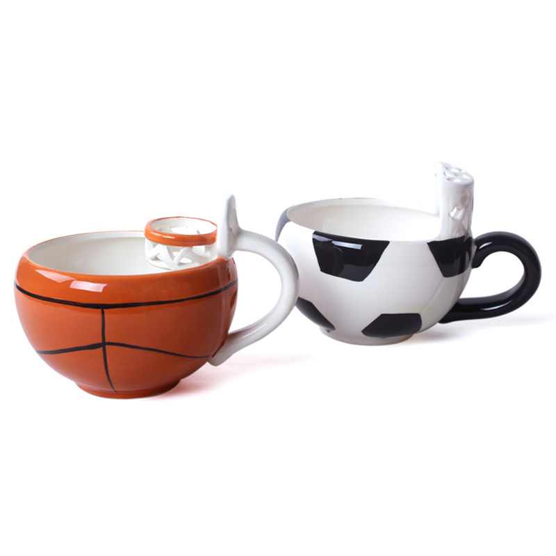 Tazas de té de cerámica multifunción estilo fútbol