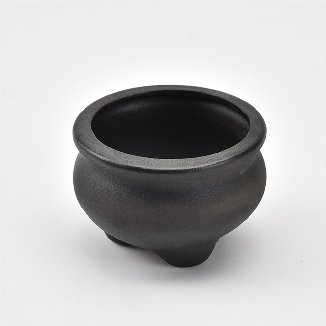 Wedding Supply Incensario de cerámica Quemador de incienso negro