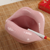 Cenicero de cerámica rojo sexy con labios grandes