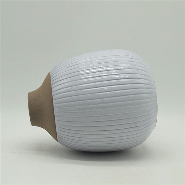 Decoración del hogar Decoración de mesa Florero de cerámica Decoración de escritorio Poliedrosis Decoración de escritorio Florero de cerámica gris blanco