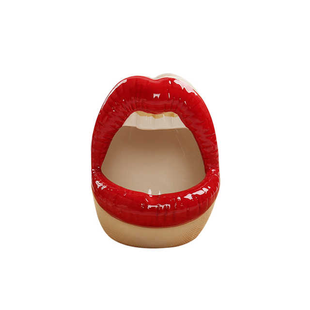 Cenicero de cerámica con boca abierta sexy y boca grande sexy