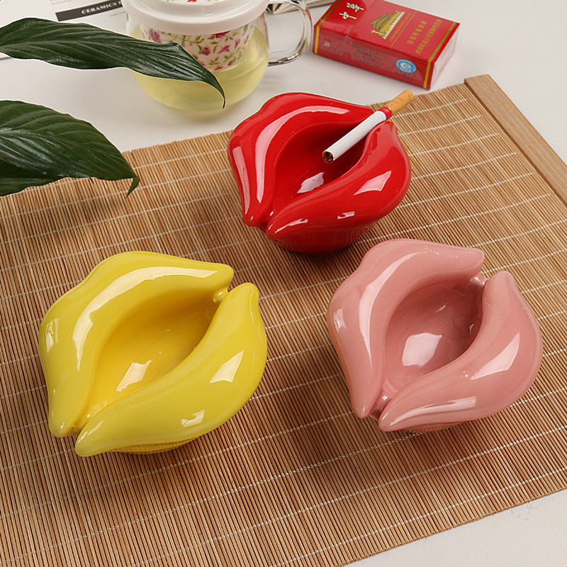 Cenicero de cer&aacute;mica Labios sensuales