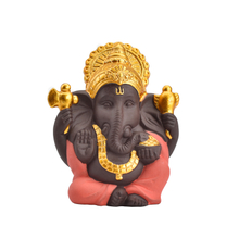 Venta caliente Decoración para el hogar Regalo de boda Color diferente Elija Estatua de cerámica dorada Ganesha