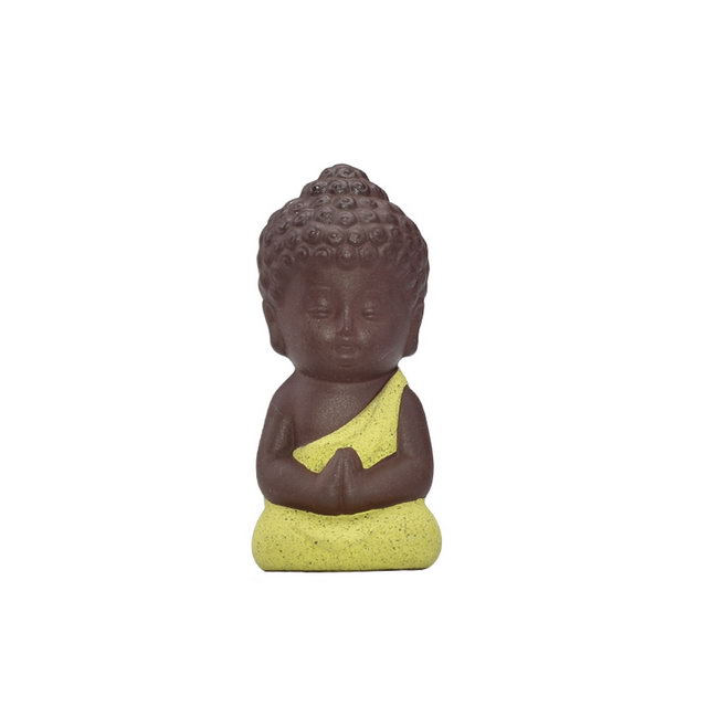 Artesanías personalizadas Decoración para el hogar Regalo de boda Color diferente Elija Guanyin Estatuilla Buda Cerámica Pequeño monje Estatua